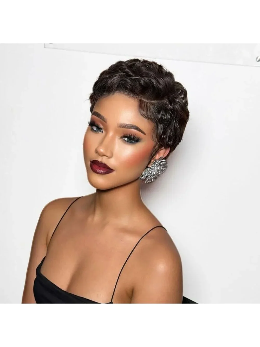 Curly Pixie Cut Wig for Women | 13x4 HD Lace Front, Glueless, Short Bangs